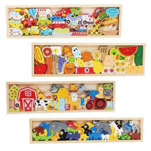 Puzzle 3D Montessori en Bois — Mes Premiers Encastrements
