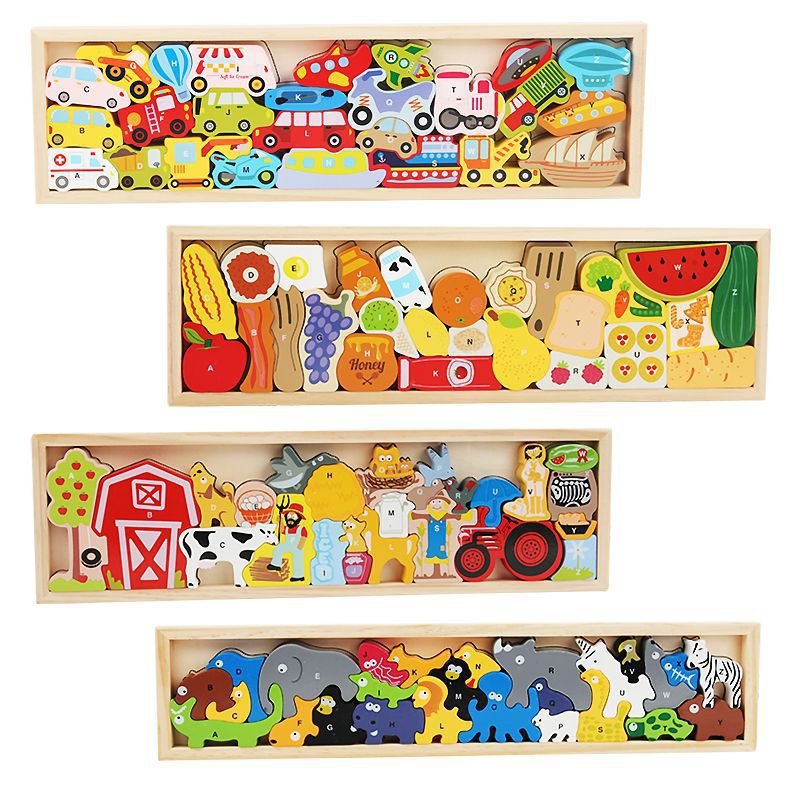 Puzzle 3D Montessori en Bois — Mes Premiers Encastrements